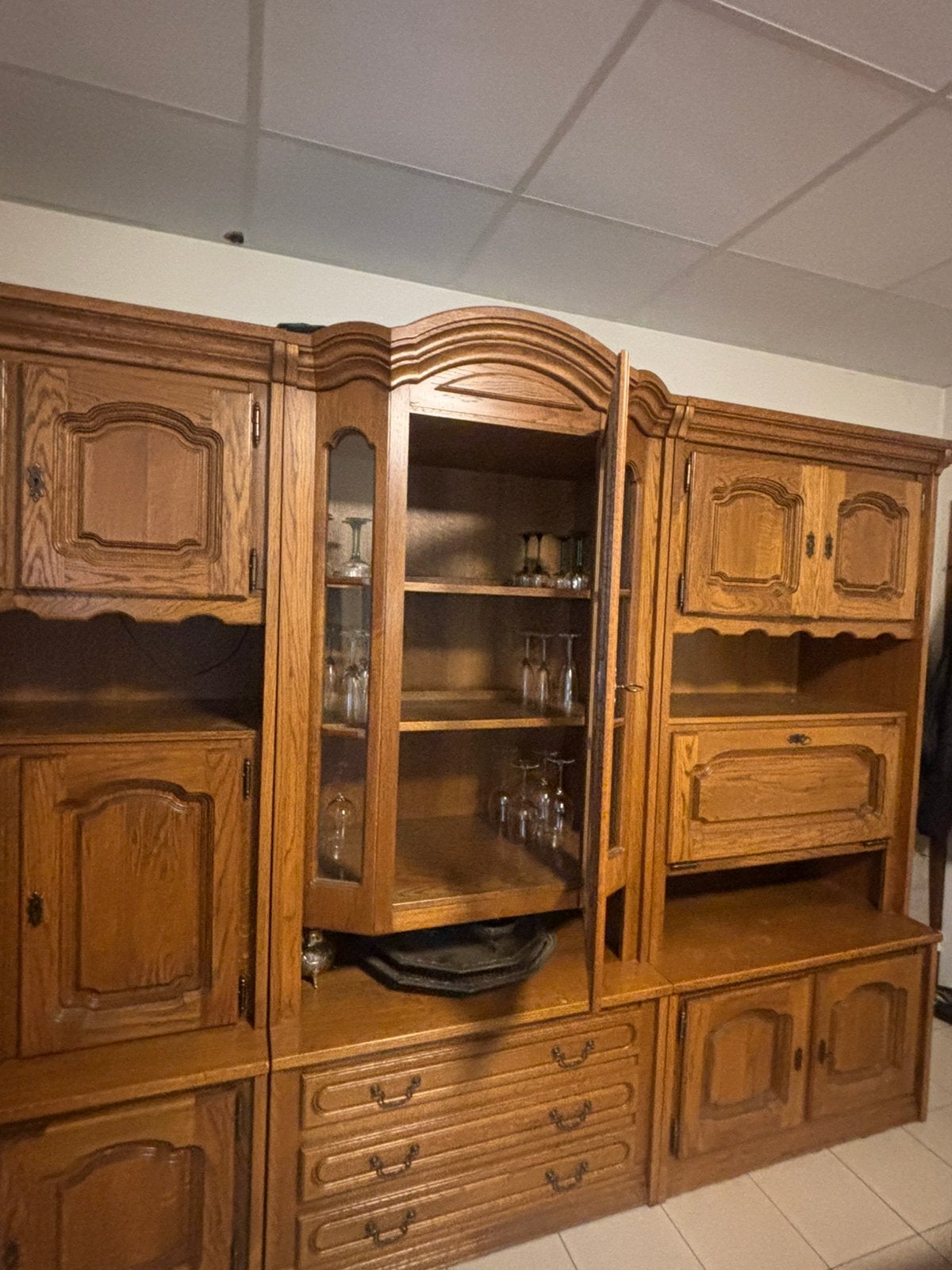 3delige vitrinekast, Maison & Meubles, Enlèvement, Comme neuf