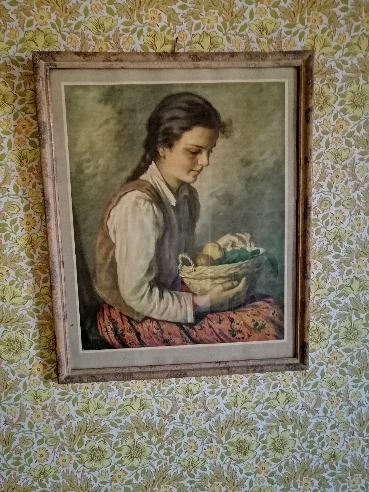 vintage kader, Antiek en Kunst, Ophalen, Vintage, Achter glas