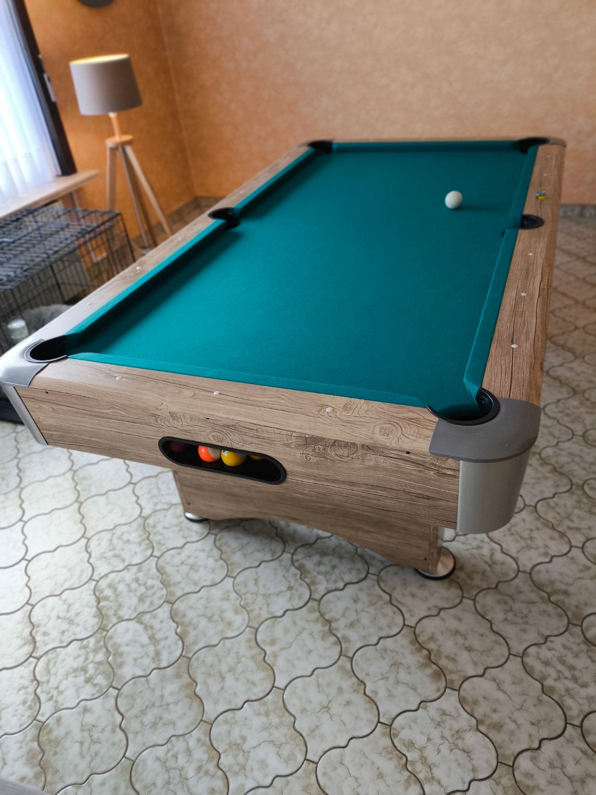 Pooltafel TopTable Timber, met ball-return!, Sport en Fitness, Ophalen, Zo goed als nieuw, Pooltafel