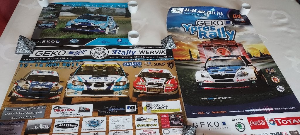 3 oude affiches Rally, 6 euro samen, Verzenden, Zo goed als nieuw, Sport