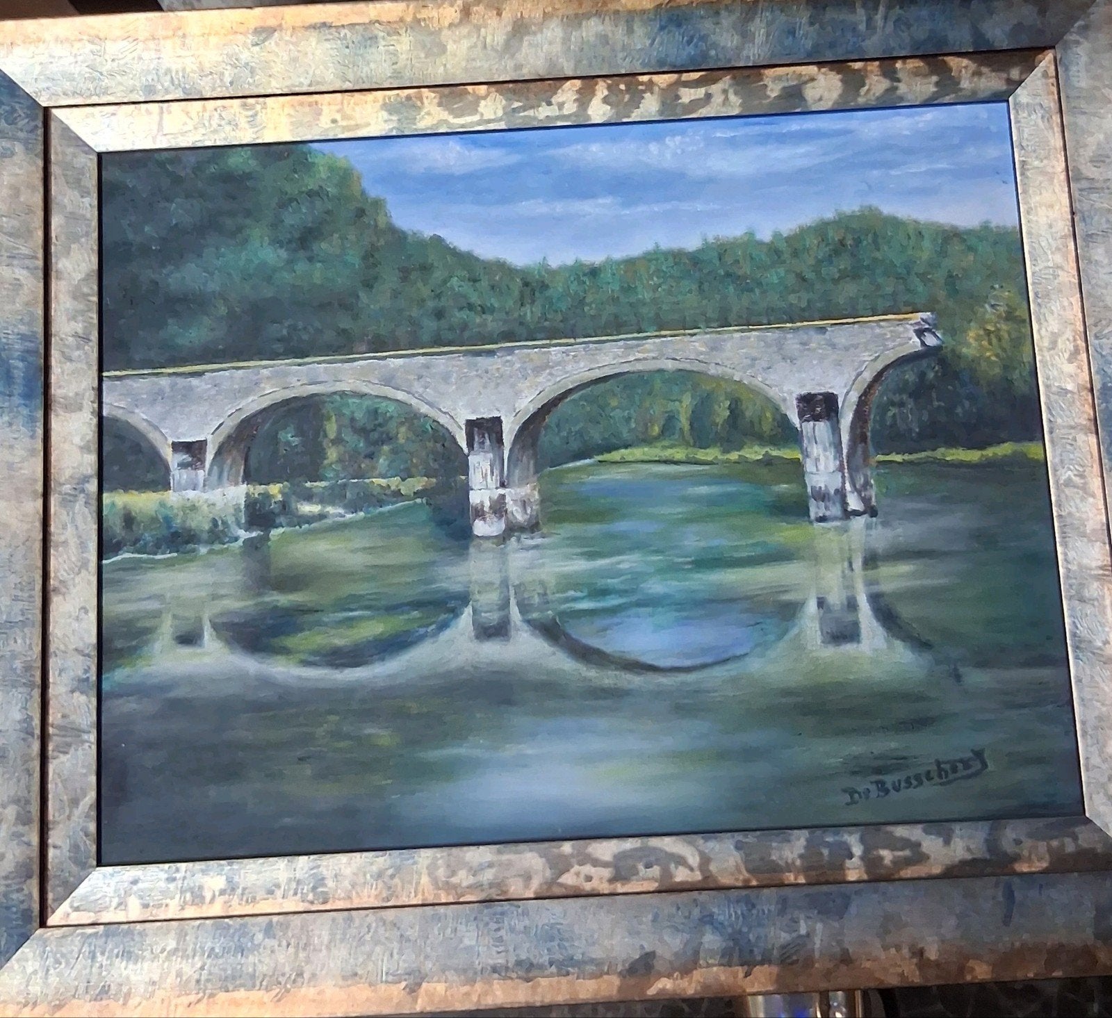 peinture sur toile Jean Marie DE BUSSCHER, Antiquités & Art, Art | Peinture | Classique, Enlèvement ou Envoi, Cadre spécial, Toile