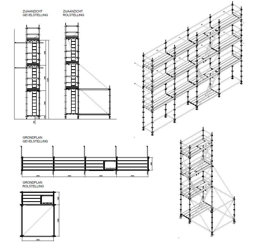 Gevelstelling ( L 10.0m x B 1.0m x H 6.0m), Doe-het-zelf en Bouw, Ophalen, Gebruikt