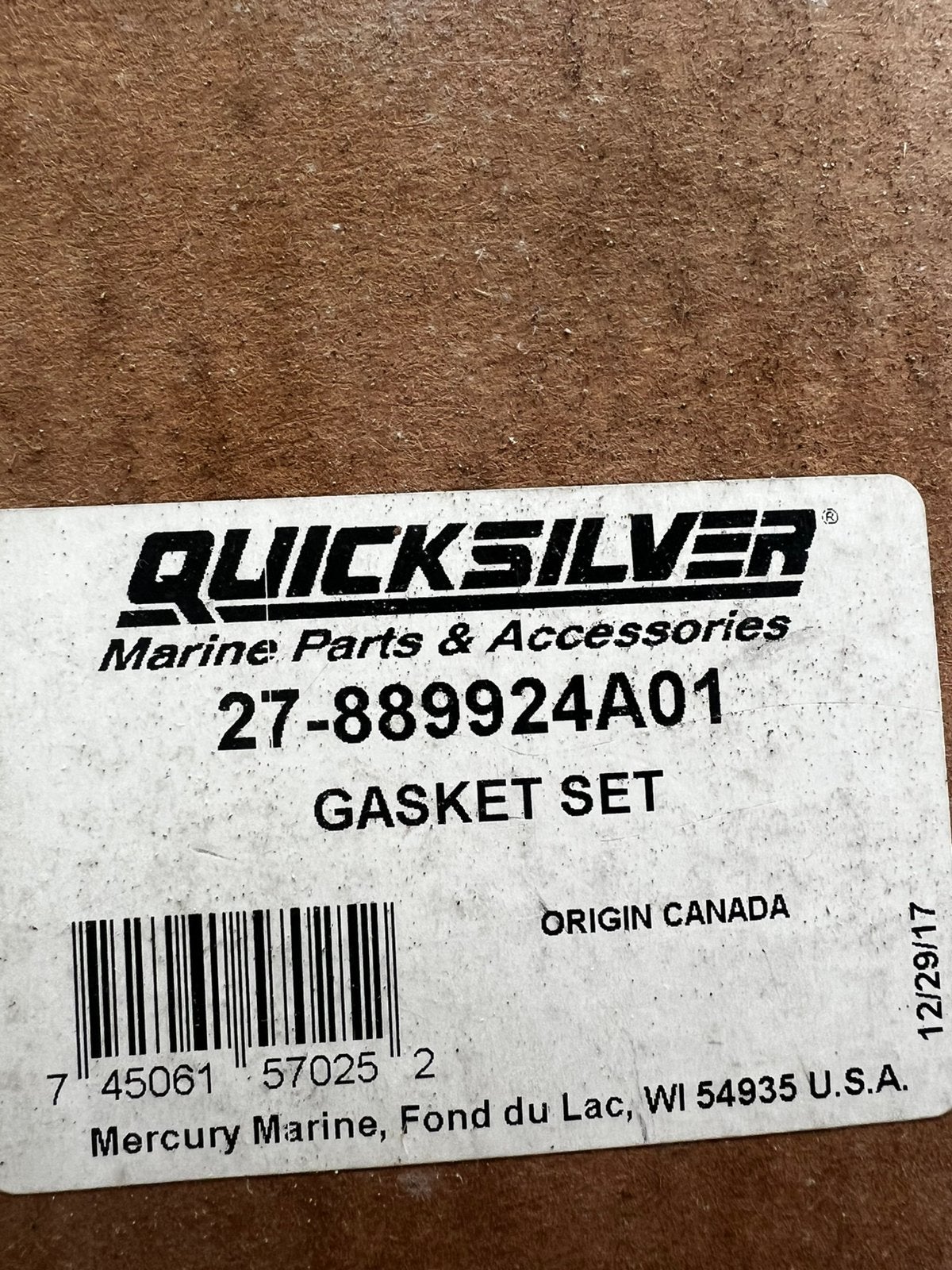 MerCruiser Gasket Set 889924A01, Ophalen, Nieuw, Zeilboot of Motorboot
