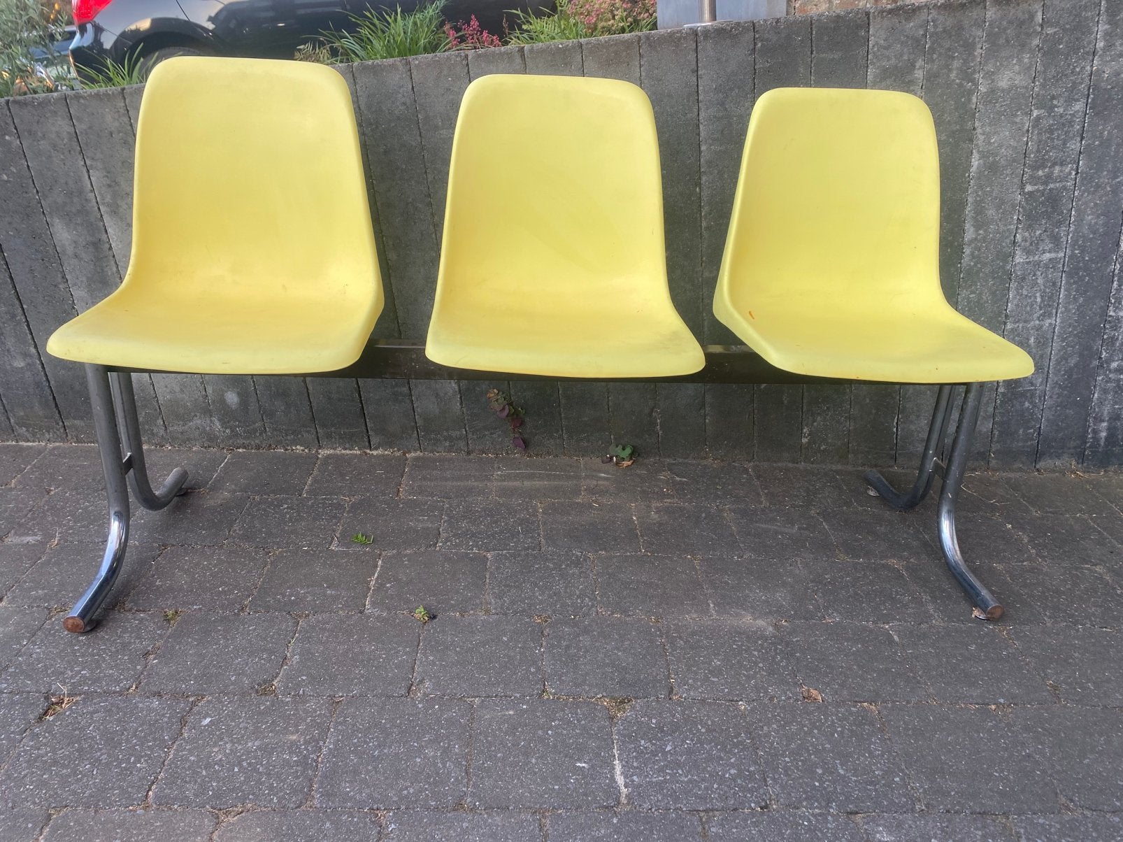 Vintage wachtbankje, Huis en Inrichting, Stoelen, Ophalen, Gebruikt, Overige kleuren