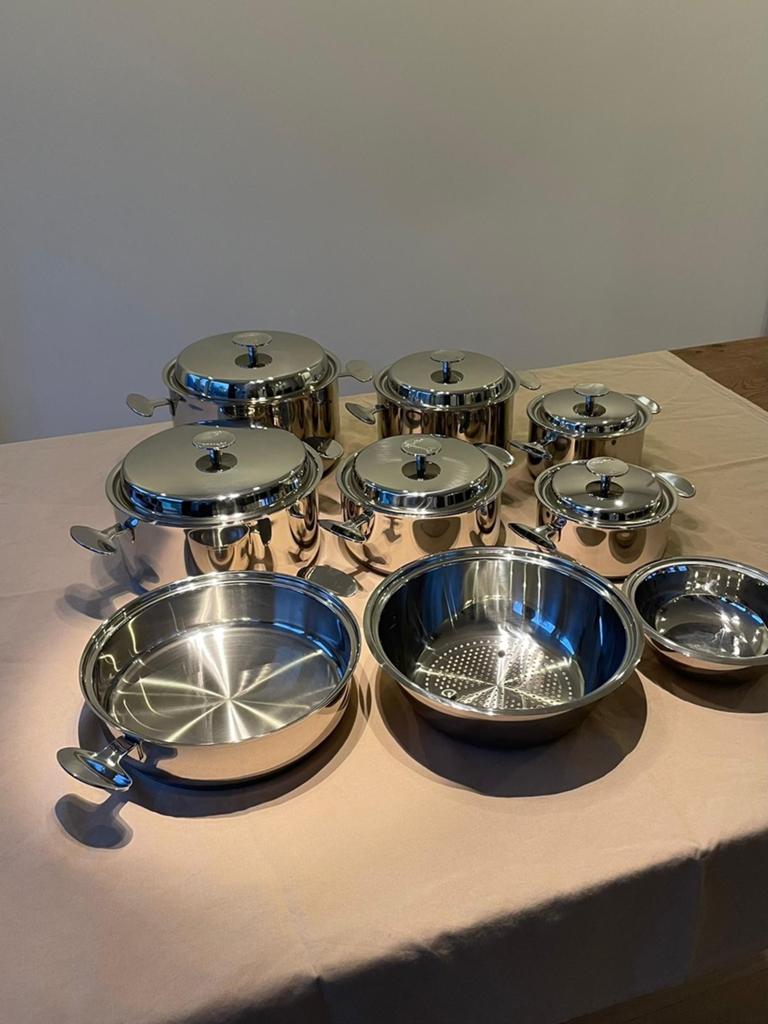Nouveau 17 pcs batterie de cuisine Vansthal, Neuf, Inox, Enlèvement, Plaque céramique
