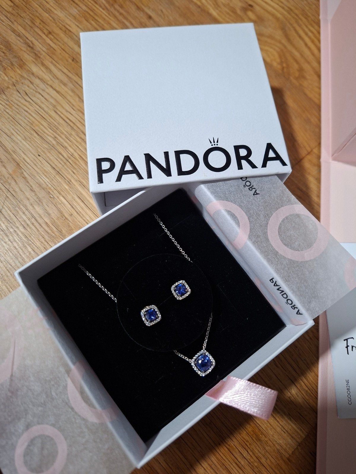 Pandora set, Handtassen en Accessoires, Met kristal, Blauw, Nieuw, Ophalen of Verzenden