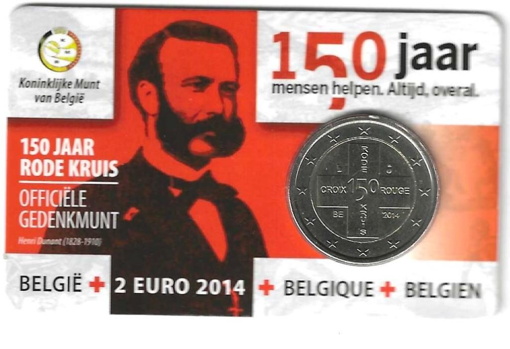 België (coincard), 2 Euro 2014 NL, 150 jaar Rode Kruis., Enlèvement ou Envoi, Belgique, 2 euros, Monnaie en vrac