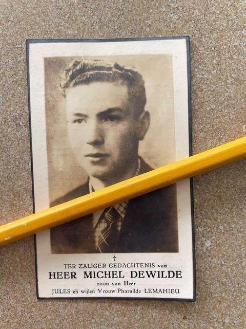 40-45 Machine civile Soignies 1944 DEWILDE LANGemark, Enlèvement ou Envoi, Image pieuse