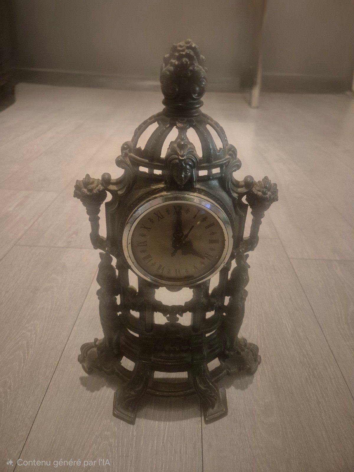 vintage metalen pendule, Huis en Inrichting, Woonaccessoires | Etagères, Metaal