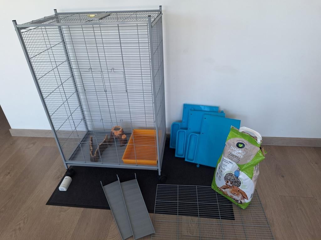 Knaagdierenkooi met verdieping vr hamsters en tamme ratten, Ophalen