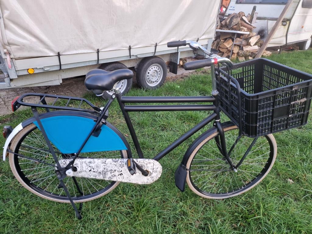 Herenfiets 28" 59 cm, 57 tot 61 cm, Ophalen, Gebruikt, Terugtraprem
