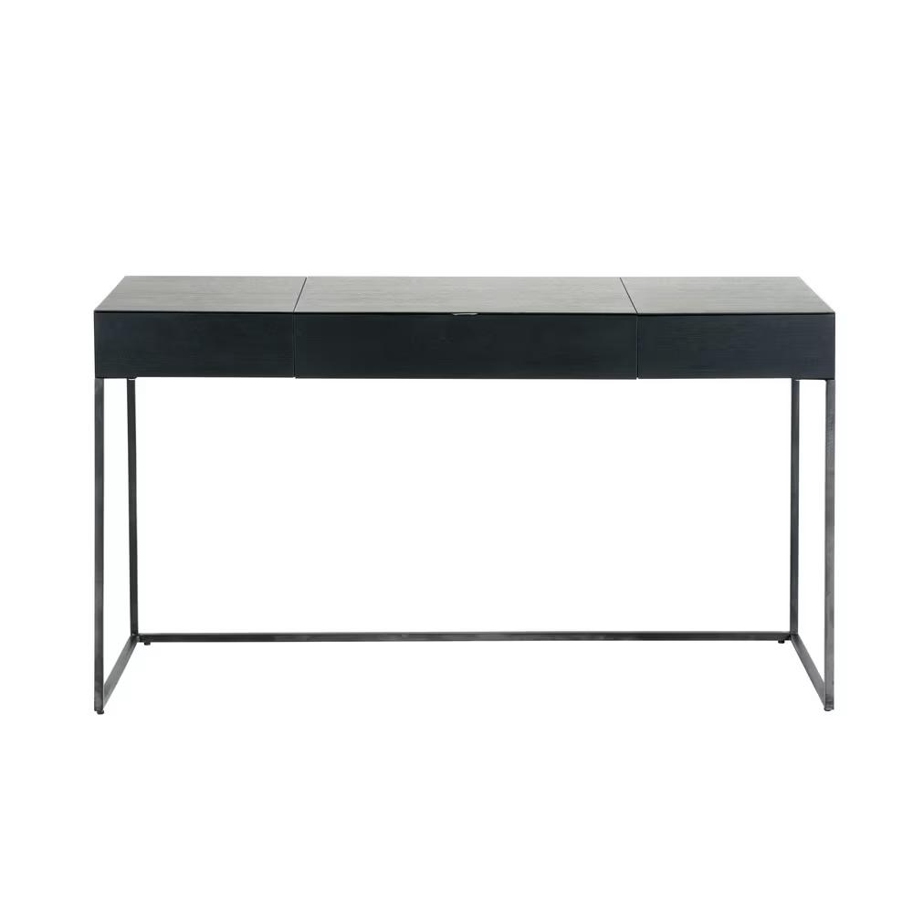 Maison Du Monde: Opal - Bureau van zwart met 2 lades, Ophalen, Overige materialen, 100 tot 150 cm, Zo goed als nieuw