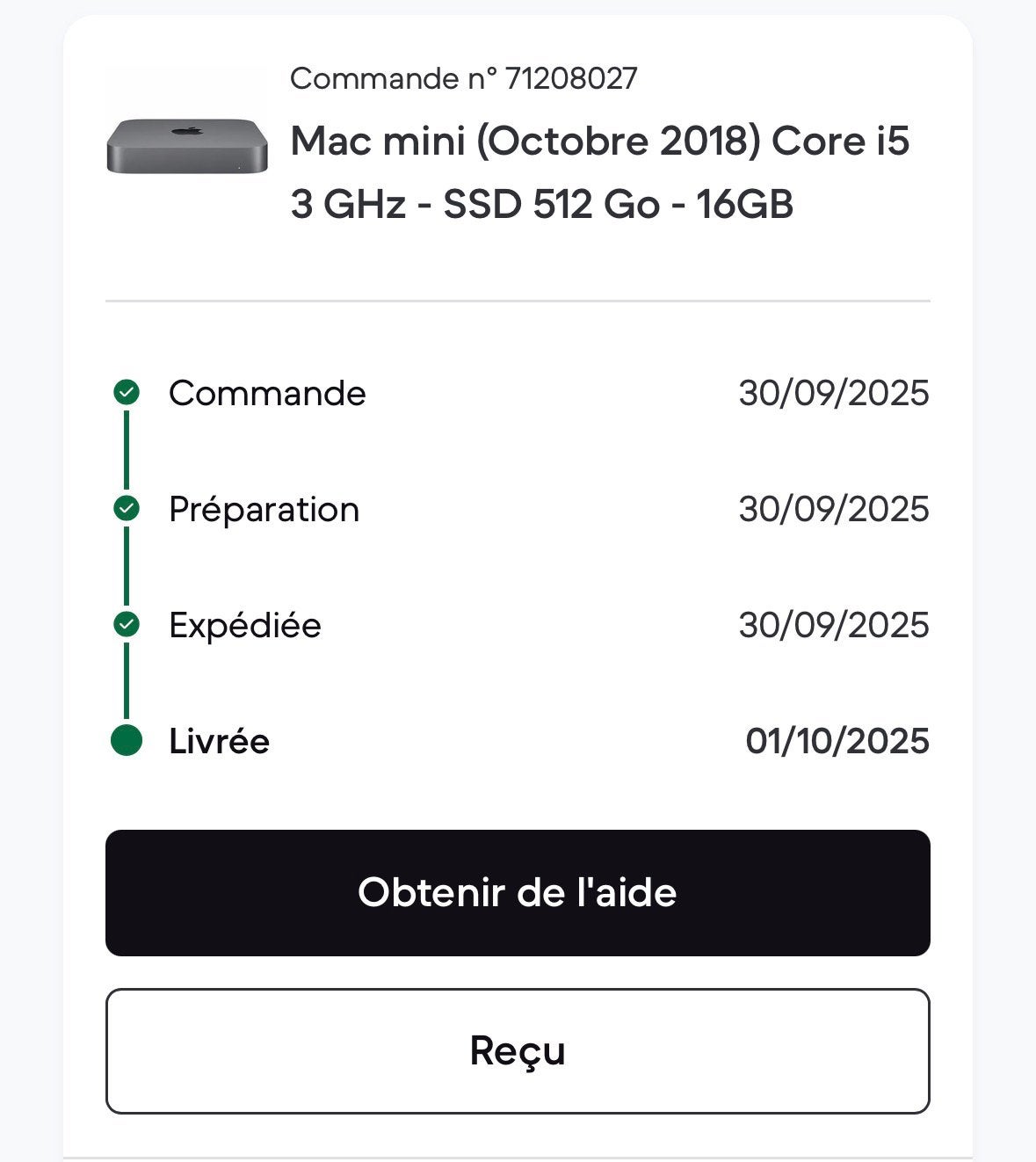 Mac Mini 2018 – Core i5 3 GHz – 16 Go RAM – SSD 512 Go, Enlèvement ou Envoi