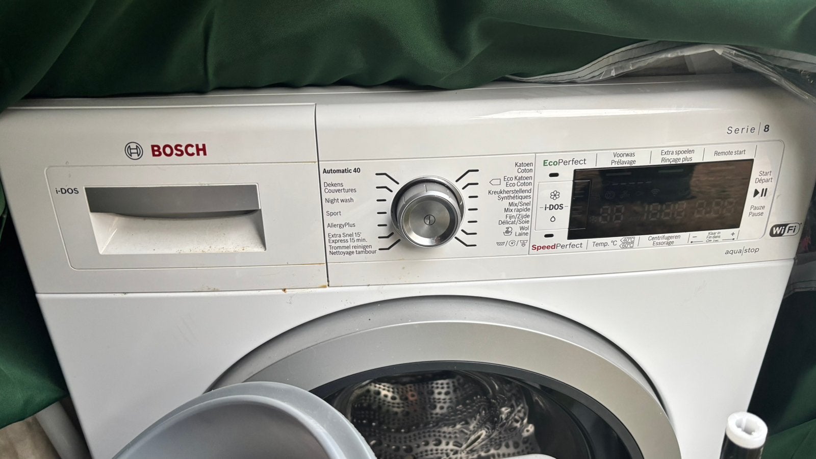 Bosch S 8 Wasmachine 9kg - i-DOS&Wi-Fi(WAWH2643NL) -1600 tpm, Ophalen, Gebruikt, Minder dan 85 cm, 8 tot 10 kg
