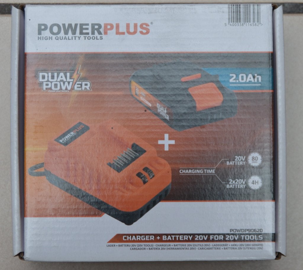 Duopack batterie Powerplus + chargeur - 100% neuf, Jardin & Terrasse, Enlèvement ou Envoi, Neuf, Batterie, Power plus