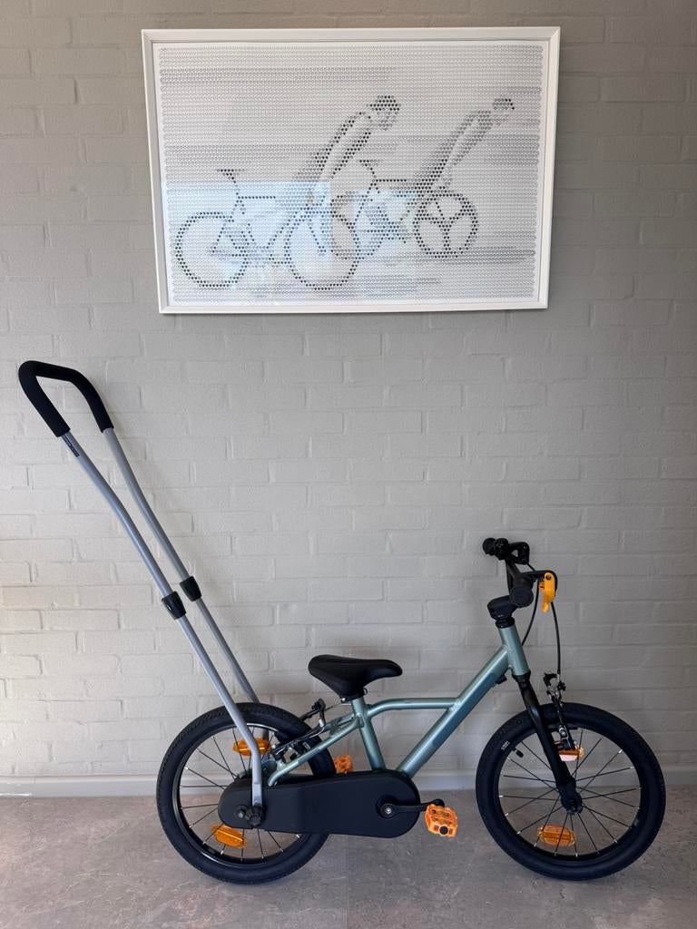 Lichte ergonomische kinderfiets 16 inch, Fietsen en Brommers, Ophalen, Zo goed als nieuw, 16 tot 20 inch, Zijwieltjes