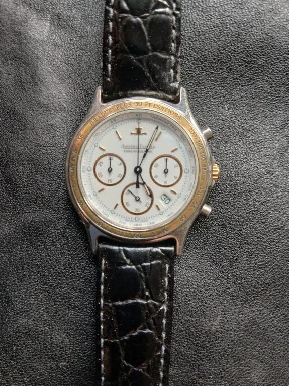 chronographe Jaeger- lecoultre, Enlèvement ou Envoi, Autres matériaux, Montre-bracelet