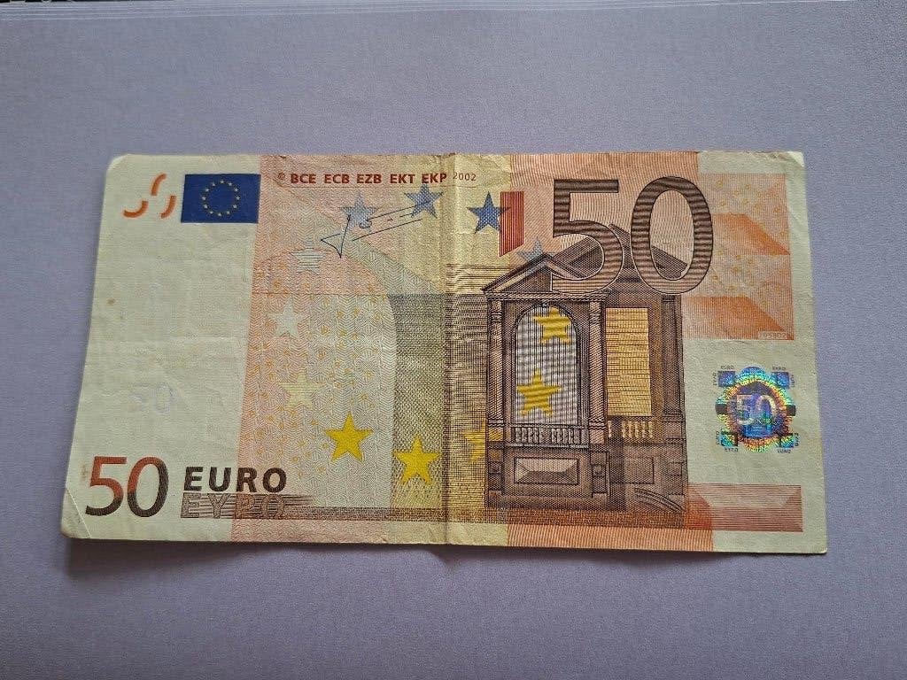 2002 Italie 50 euros ancienne série Trichet code J058, Timbres & Monnaies, Billets de banque | Europe | Euros, Envoi, Italie, 50 euros