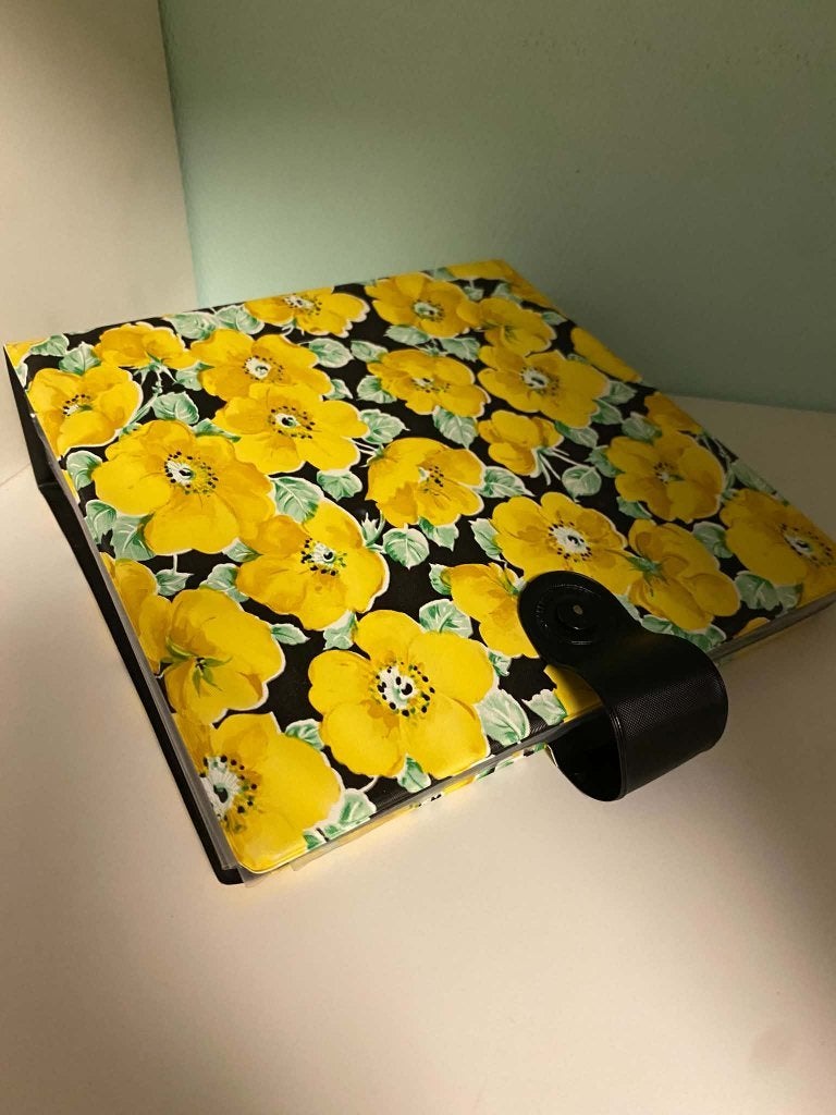 Classeur vintage pour 40 vinyles – Fleurs jaunes rétro, Envoi, Utilisé