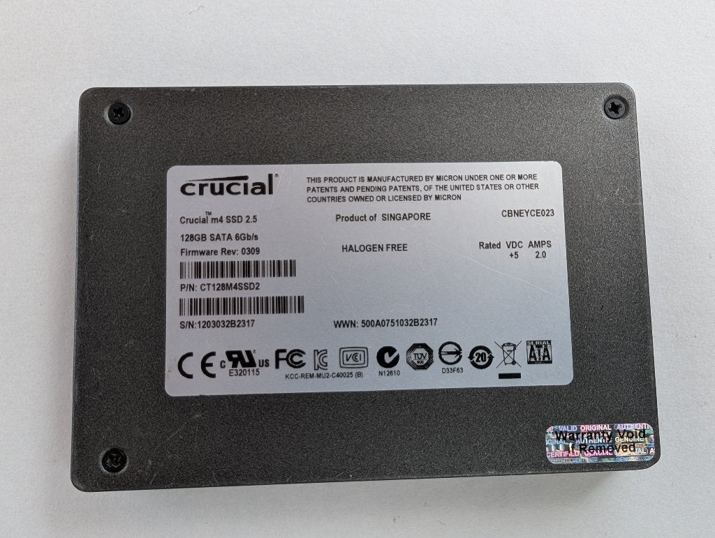 Crucial m4 SSD 2.5 128GB SATA 6Gb/s, 128GB, Interne, CRUCIAL, Enlèvement