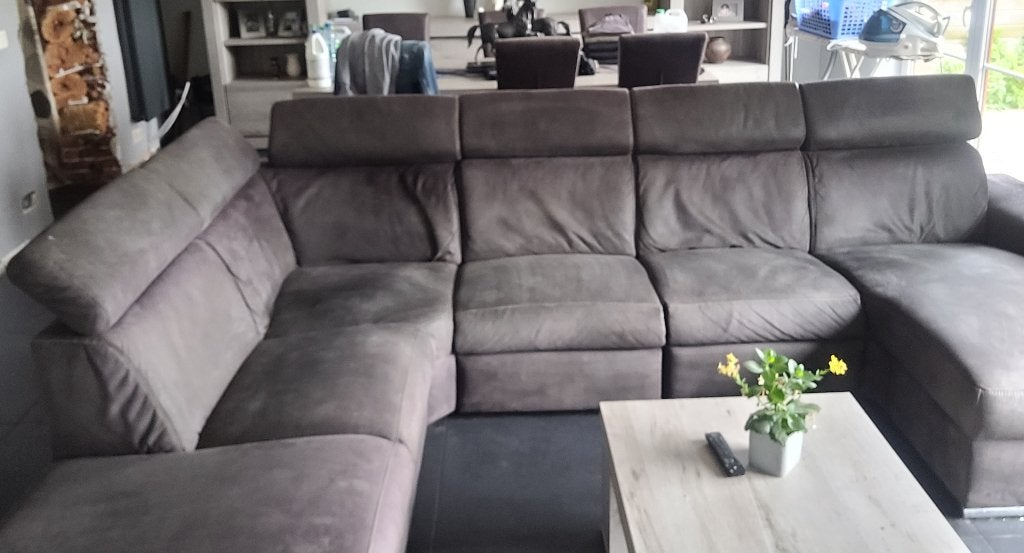 Hoekzetel met long chair en relax, Huis en Inrichting, Zetels | Zetels en Chaises Longues, Ophalen, Gebruikt, 300 cm of meer