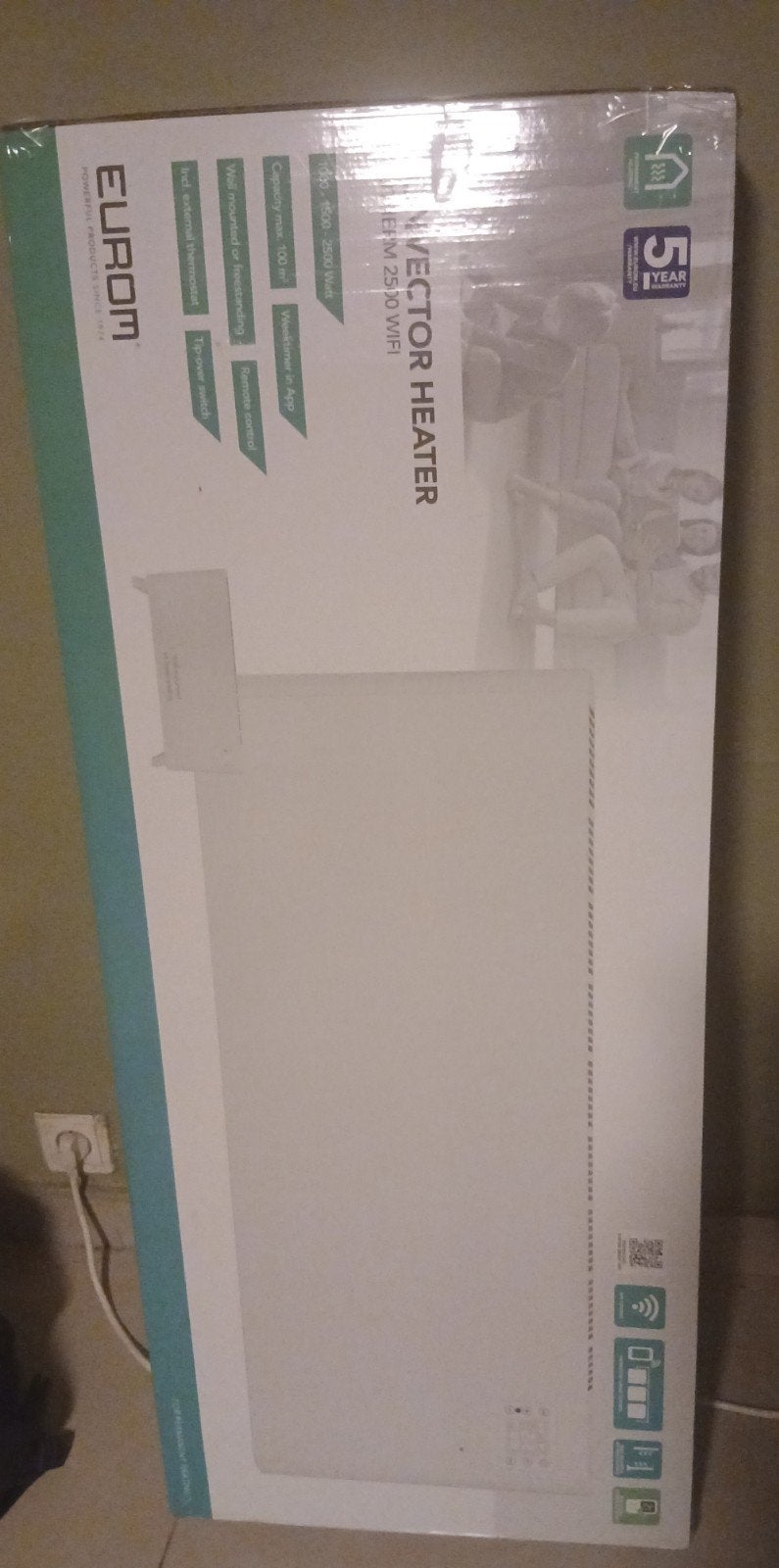 NIEUW IN DOOS: Eurom Alutherm 2500 WiFi Convectorkachel, Enlèvement, Poêle