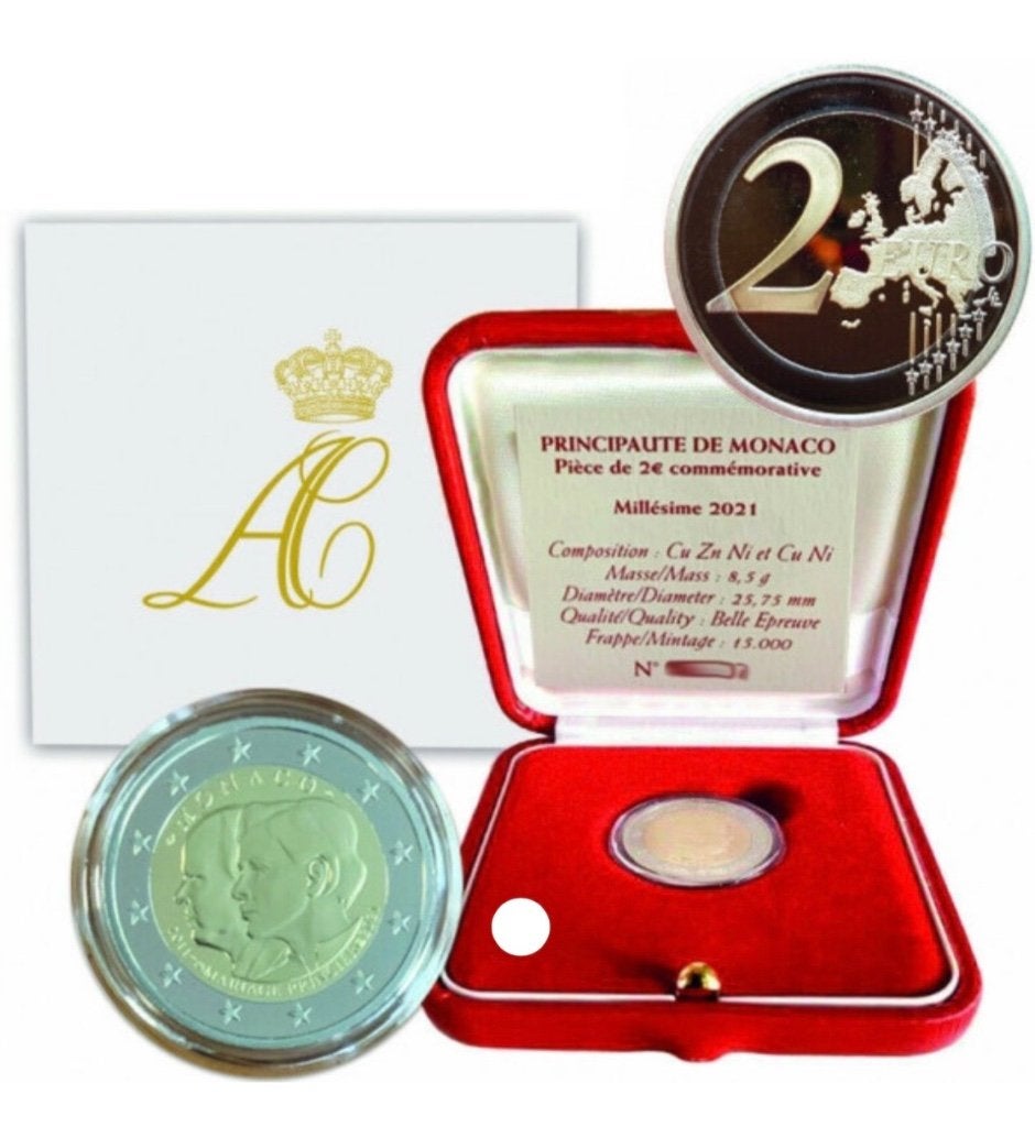 Monaco 2€ herdenkingsmunt Proof 2021, Postzegels en Munten, Munten | Europa | Euromunten, Ophalen of Verzenden, Monaco, 2 euro