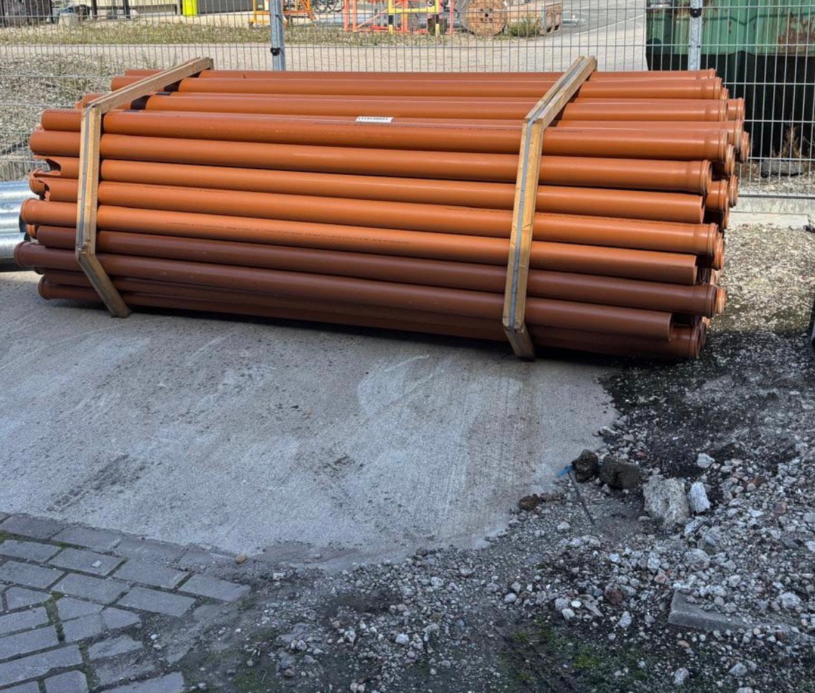 volwand pvc buis SN4/SN8 roodbruin gemoft 3M Dia 110, Doe-het-zelf en Bouw, Ophalen, Afvoer, 2 tot 4 meter, PVC