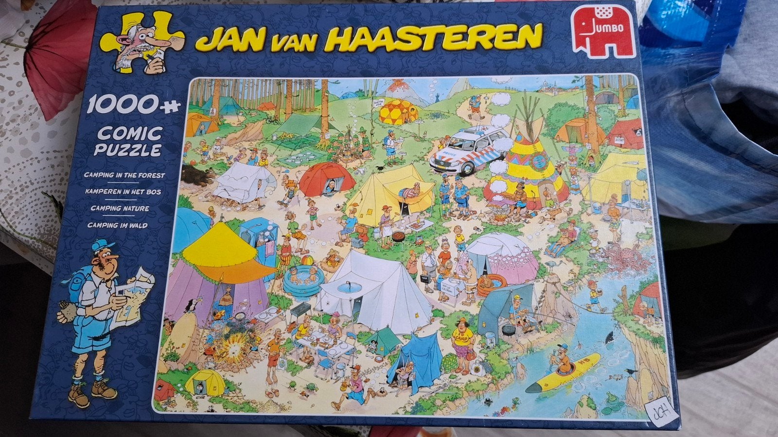 Puzzel jan van haasteren 1000stuks Kamperen in het bos., Hobby en Vrije tijd, Denksport en Puzzels, Ophalen, 500 t/m 1500 stukjes
