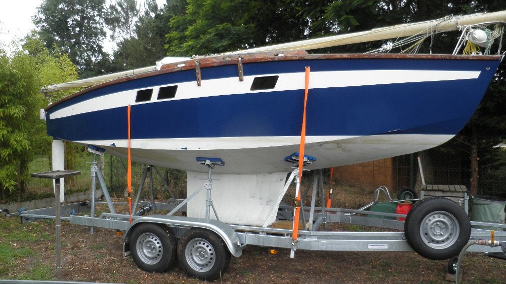 Dubbelassige boottrailer, Watersport en Boten, Ophalen, Minder dan 1500 kg, Gebruikt, Geremd