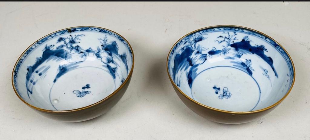 CHINE, EPOQUE KIEN LONG Paire de bols de porcelaine., Enlèvement ou Envoi