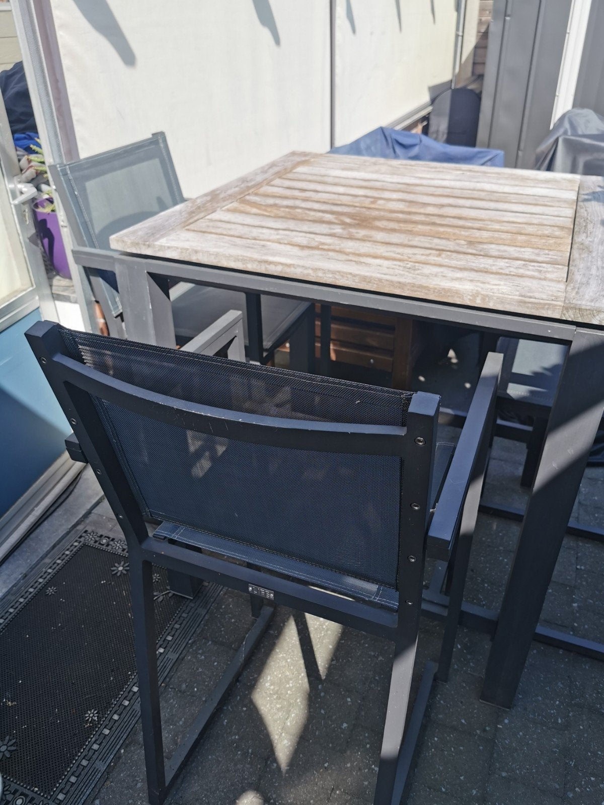 Hoge Alu Tuintafel met Krukken, Ophalen, Aluminium