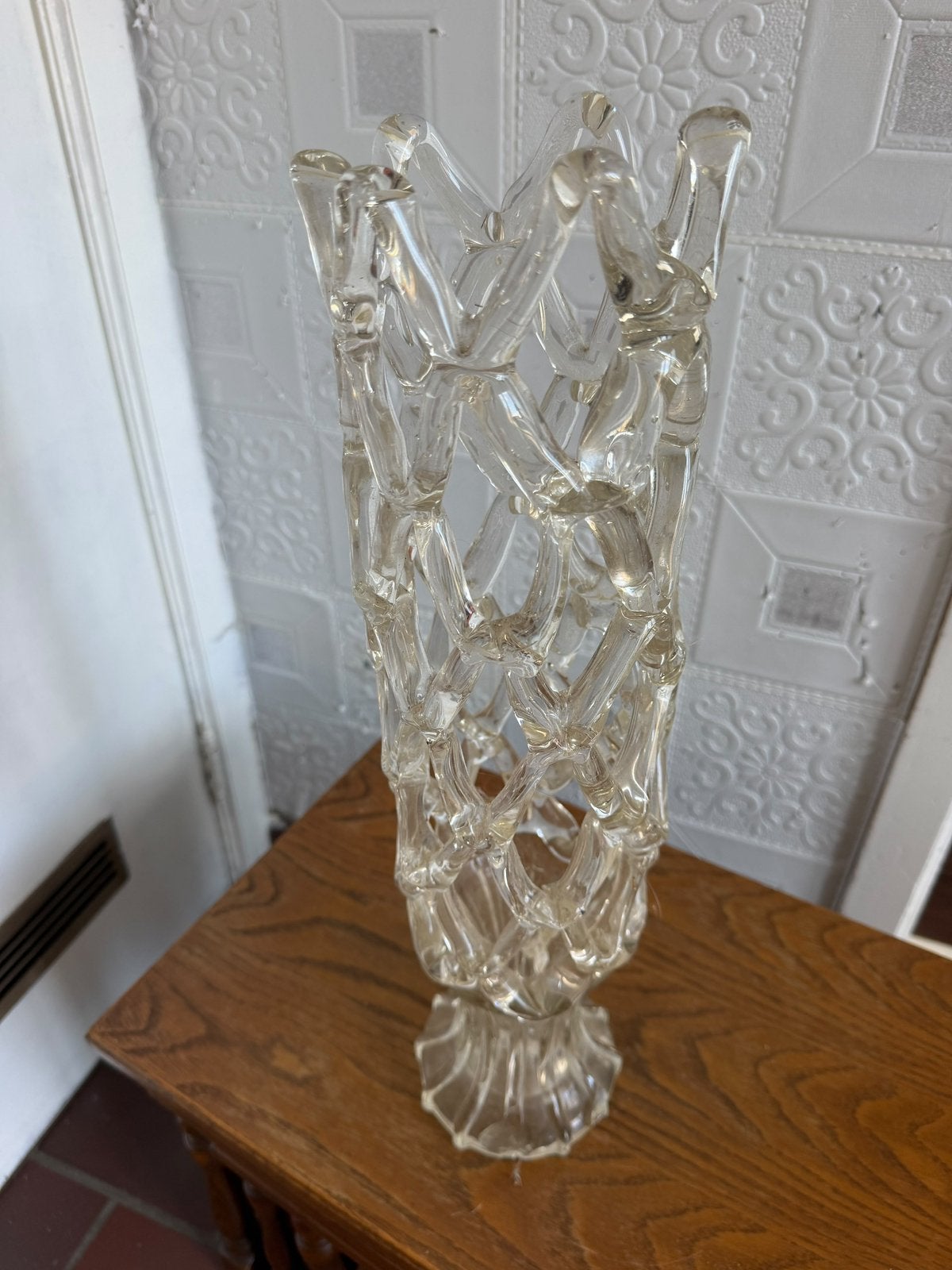 Vase en verre vintage unique — Openwork Net/Tralie Design, Enlèvement