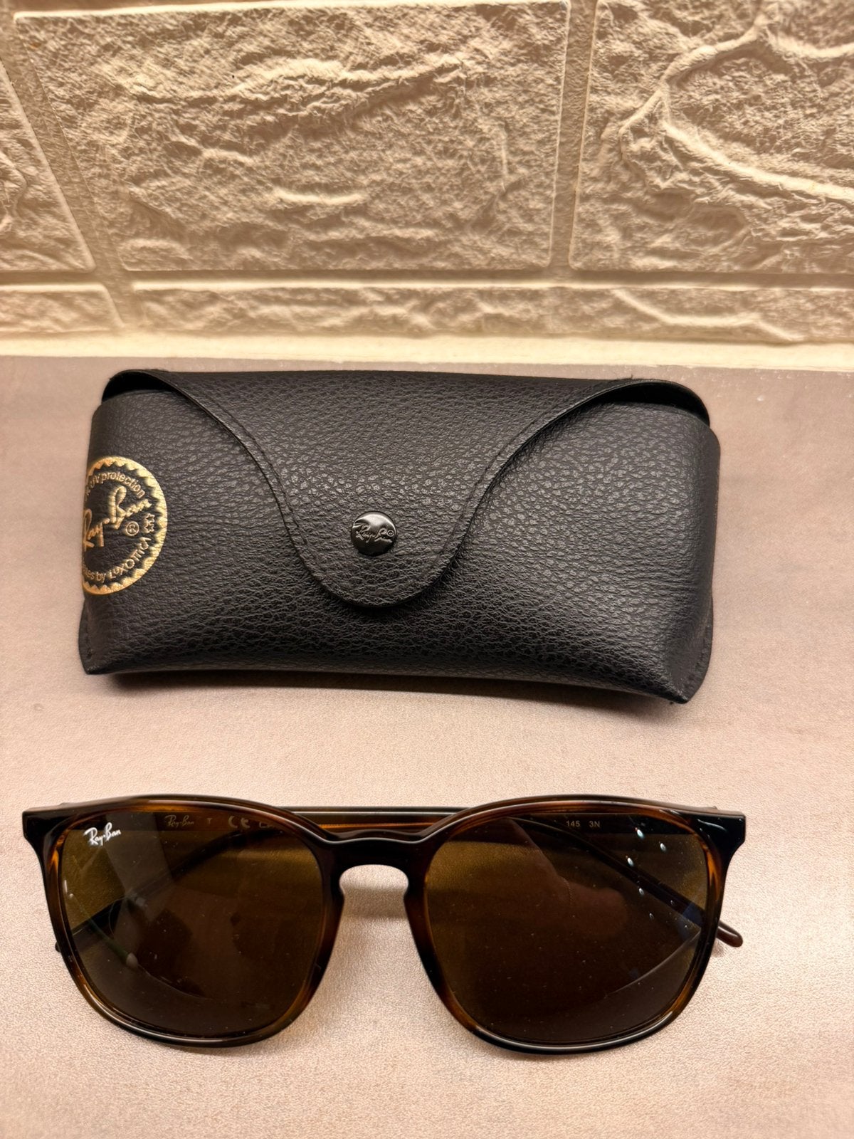 Ray-Ban RB4387 zonnebril Havana/bruin, Comme neuf, Brun, Enlèvement, Ray-Ban