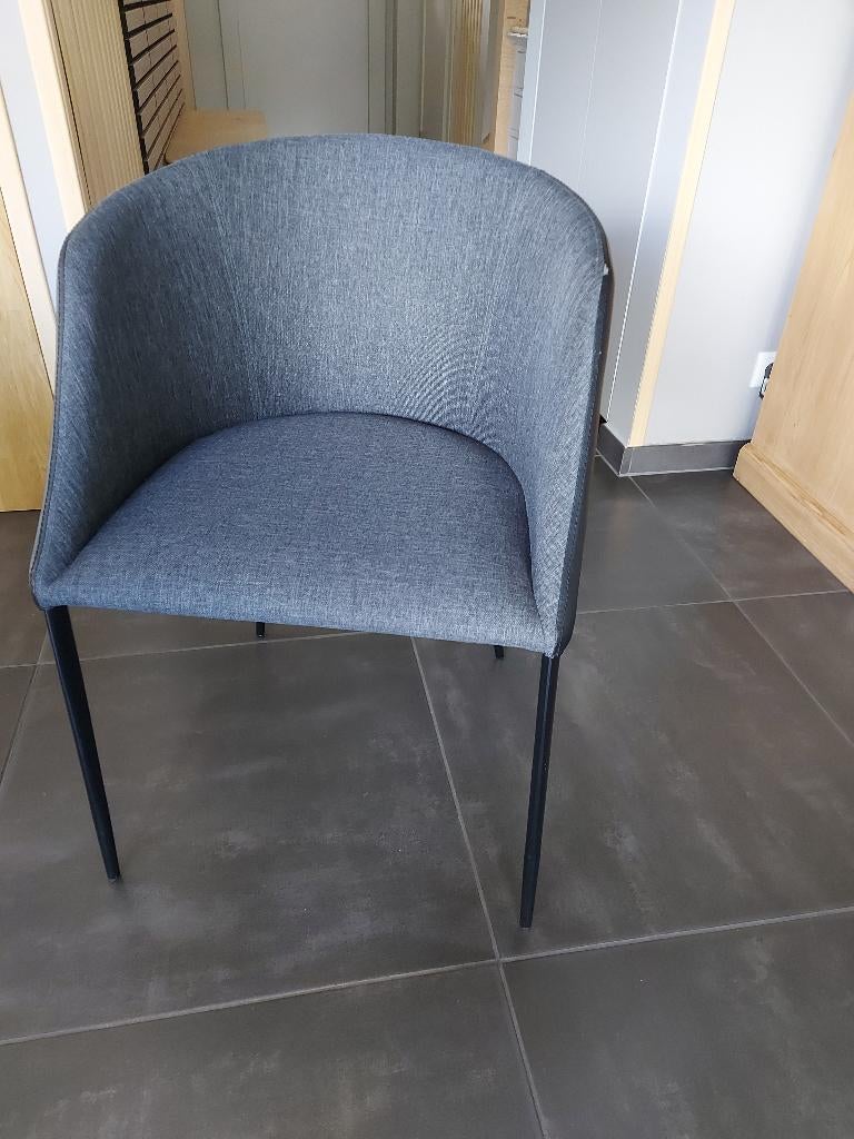 Lot de 6 chaises de salle à manger Vastiau-Godeau, Gris, Tissus, Comme neuf, Enlèvement