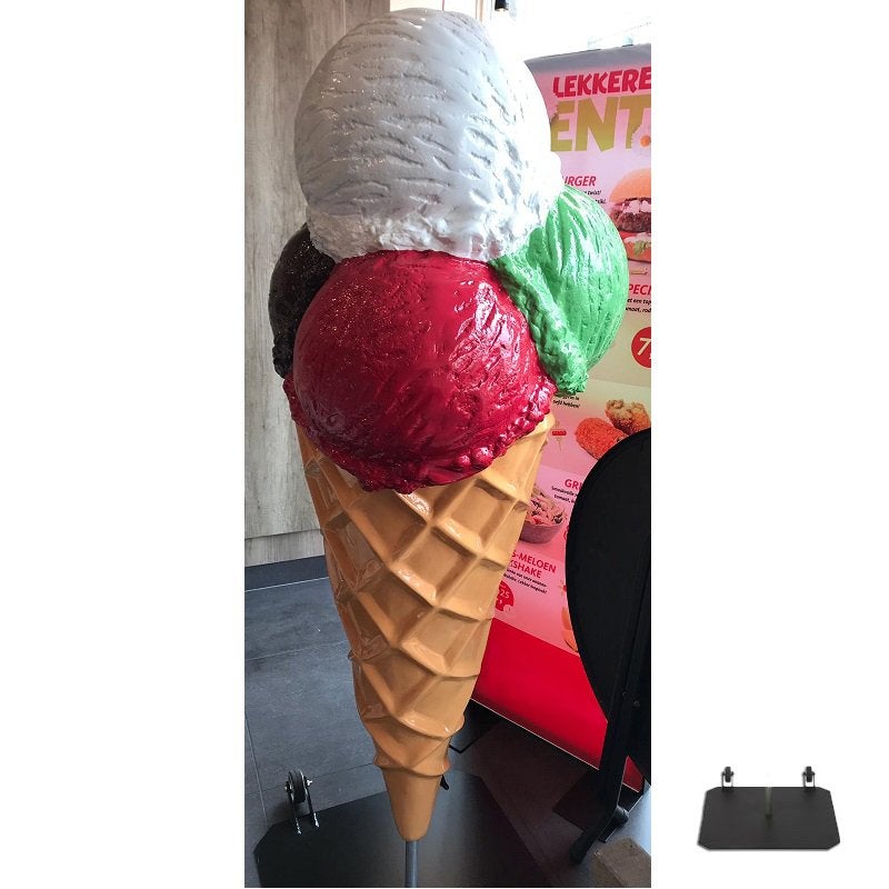 Schepijs VERRIJDBAAR 170 cm - 4 bol ijs polyester ijshoorn