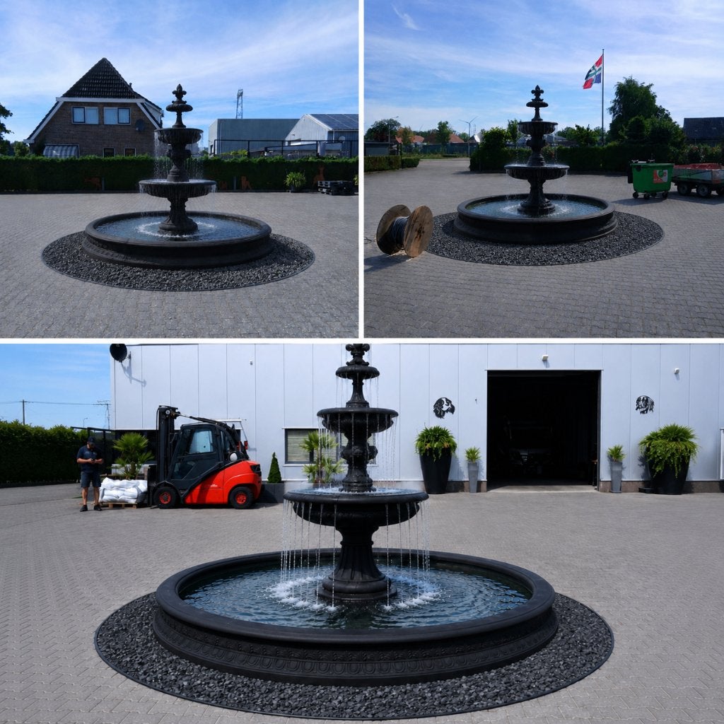 Grote fontein met rand antracietlook, Tuin en Terras, Ophalen, Nieuw, Beton, Fontein