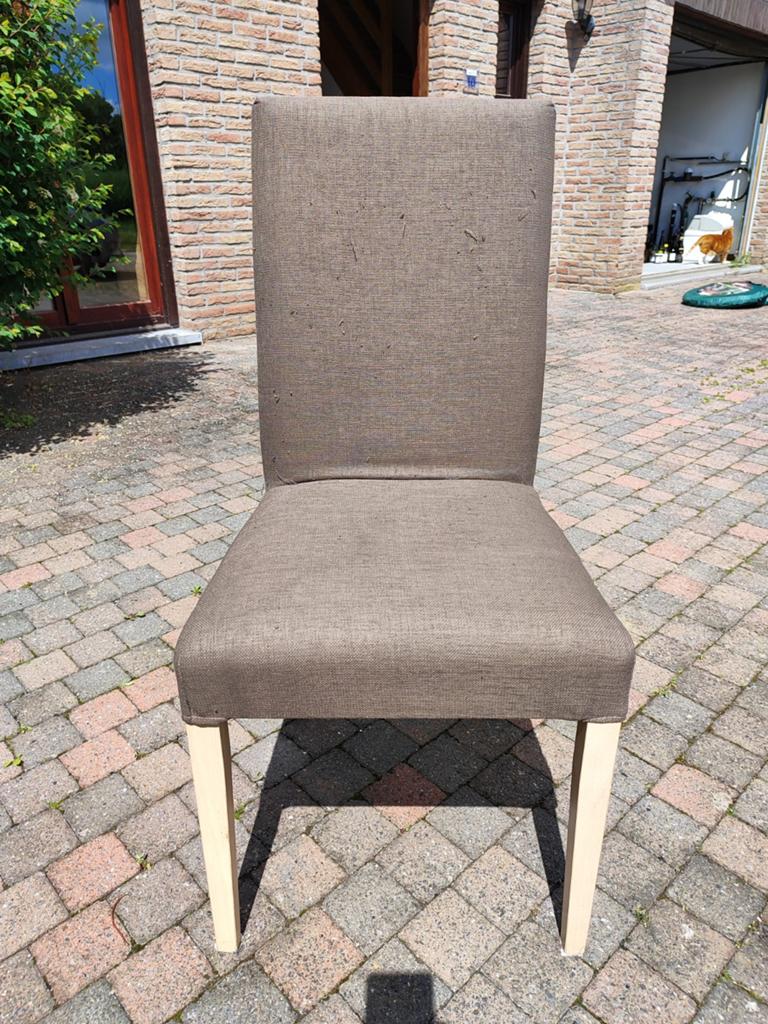 6 eetkamerstoelen, Huis en Inrichting, Ophalen, Gebruikt, Bruin, Stof