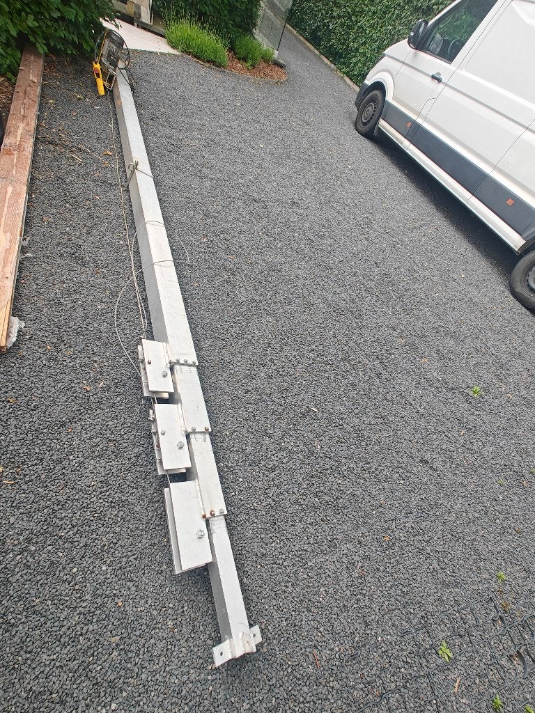 4x4m aluminium kokermast schuifmast met elektrische lier, Ophalen, Gebruikt, Mast