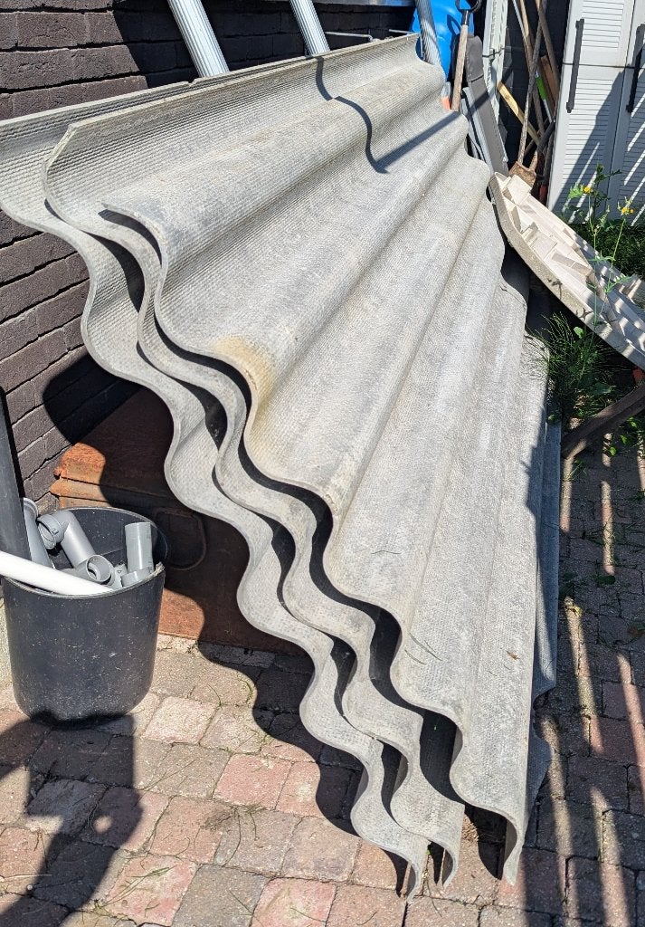 3 betonnen golfplaten vezelcement (GEEN asbest !), Bricolage & Construction, Tuiles & Revêtements de toit, Gris, Tôle ondulée