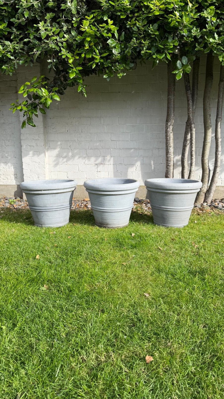 Set van 3 grote bloempotten, Ophalen, Gebruikt, Kunststof