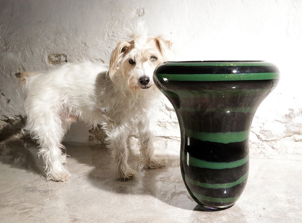 Grand vase Unica Leerdam en verre, Vilma Henkelman 1989, Enlèvement