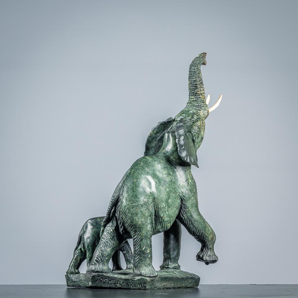 Beeld; Olifant met kalf, Ophalen of Verzenden