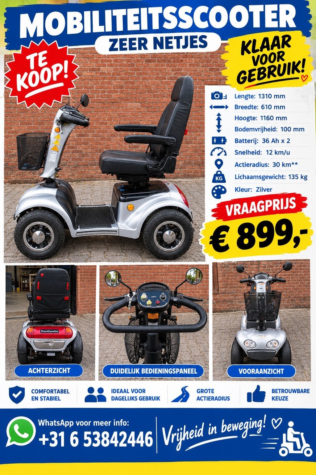 SCOOTER DE MOBILITÉ (autonomie) 75 km, Vélos & Vélomoteurs, Enlèvement ou Envoi