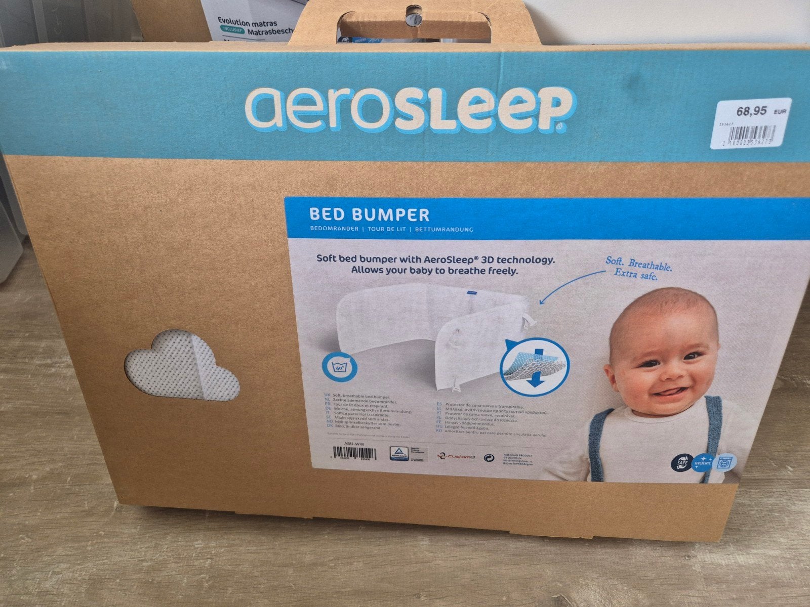 AeroSleep Bed Bumper / Bedomrander (3D honeycomb), Kinderen en Baby's, Ophalen, Jongetje of Meisje, Wit, Nieuw