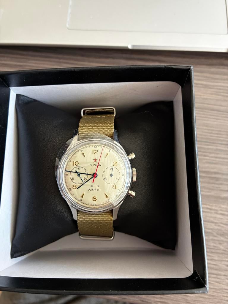 Chronographe mécanique Seagull 1963 21 Zuan, Autres marques, Enlèvement ou Envoi, Acier, Synthétique