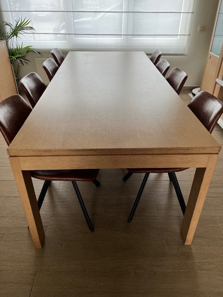 Gratis: eiken eettafel (zonder stoelen), Huis en Inrichting, Ophalen, Gebruikt, 100 tot 150 cm, Eikenhout