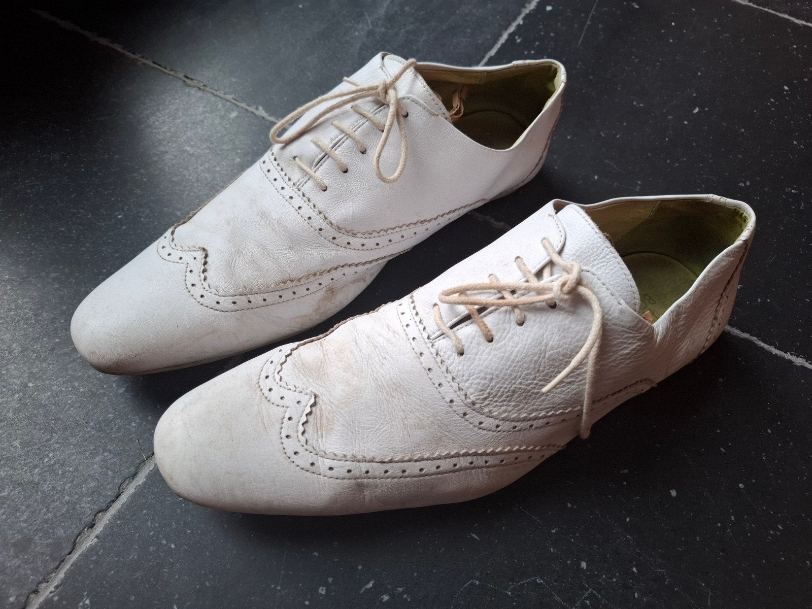 Witte herenschoenen maat 45, Vêtements | Hommes, Chaussures, Chaussures à lacets, Enlèvement, Blanc, Porté