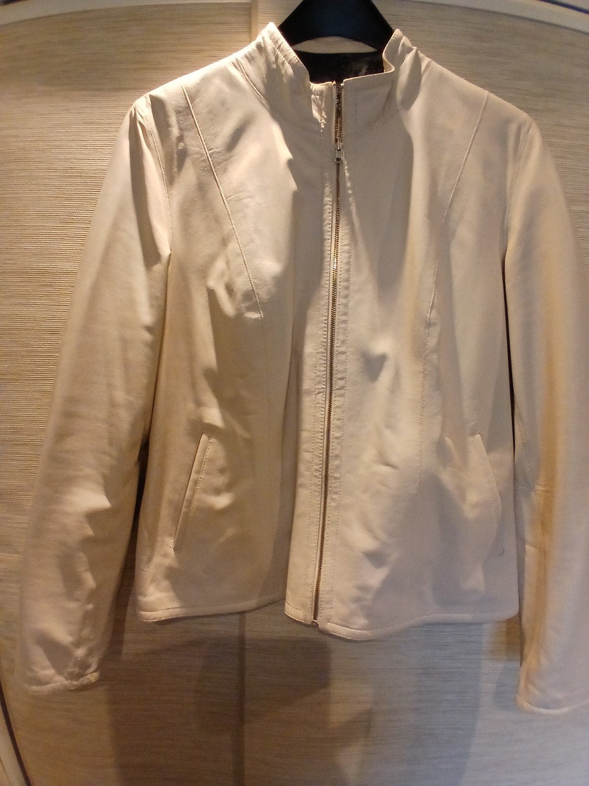 Lederen jas, Kleding | Dames, Ophalen of Verzenden, Maat 38/40 (M), Beige