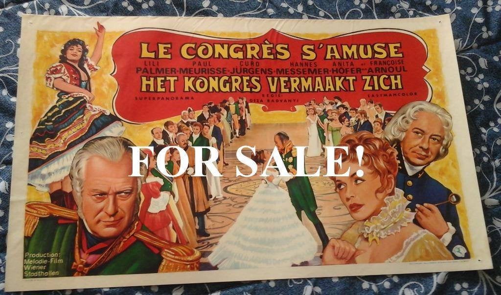 Affiche du film belge « Le congress s'amuse », Enlèvement ou Envoi, Rectangulaire horizontal, A1 jusqu'à A3, Utilisé